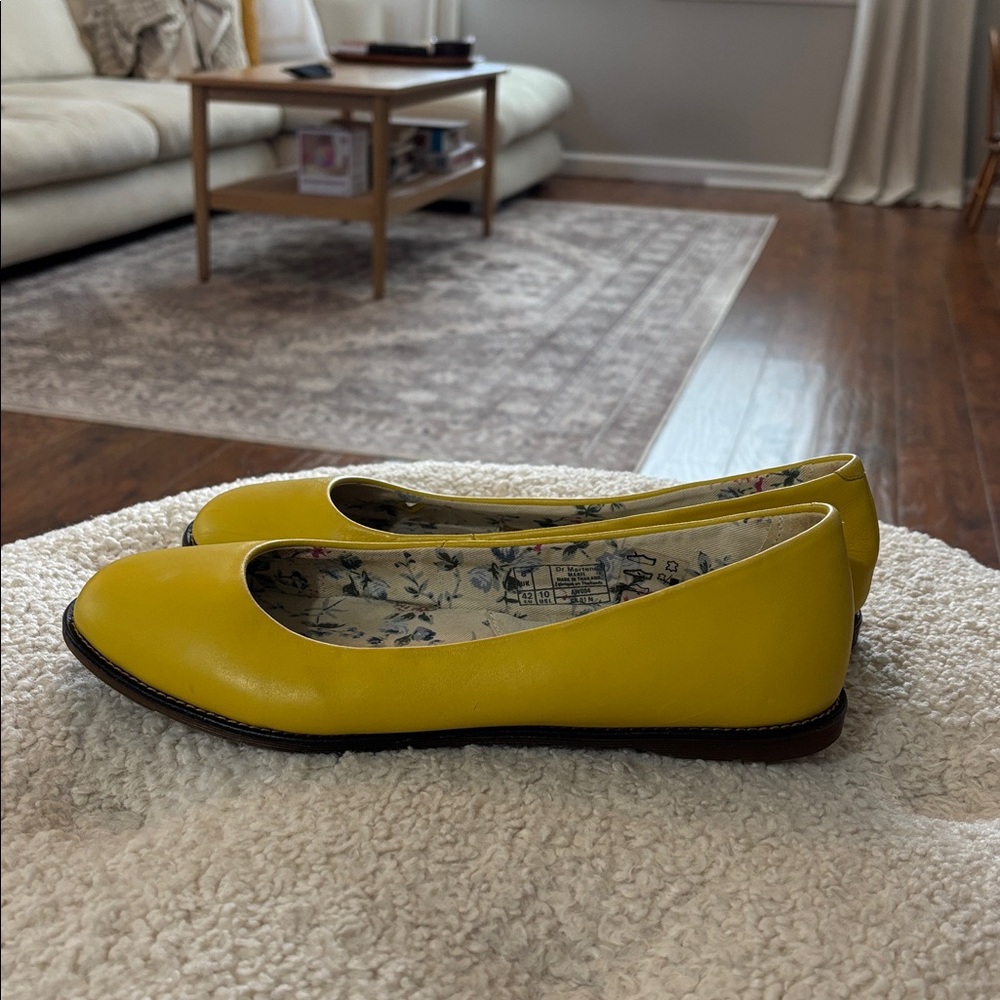Dr. Martens Yellow Leather Ballet Flats